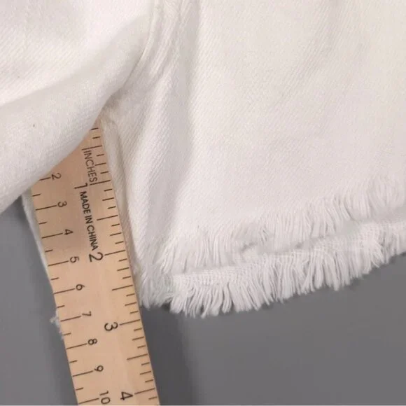 NWT FREE PEOPLE LOVING GOOD VIBRATIONS Denim Shorts Cutoff Distressed White 29